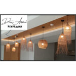 Abat-jour Drina Naturel Jarre ajouré suspension luminaire design cylindrique fait main en fibre de palmier PM – Image 2