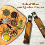 Bouteille de 250 ml de Huile d'Olive Aromatisée Aux Quartes Poivres – Image 3
