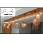 Abat-jour Drina Naturel suspension luminaire design Hlel fait main en fibre de palmier PM – Image 2