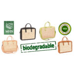 Sac à bandoulière porte documents et pc en fibre de palmier et cuir véritable en vert satiné – Image 3