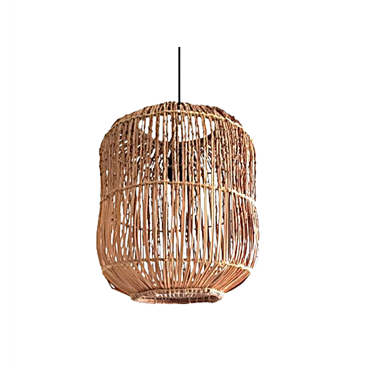picture 10 Abat-jour Drina Naturel suspension luminaire design Cylindre Arrondi fait main en fibre de palmier PM – Image 1