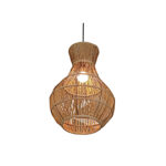 Abat-jour Drina Naturel Jarre ajouré suspension luminaire design cylindrique fait main en fibre de palmier PM