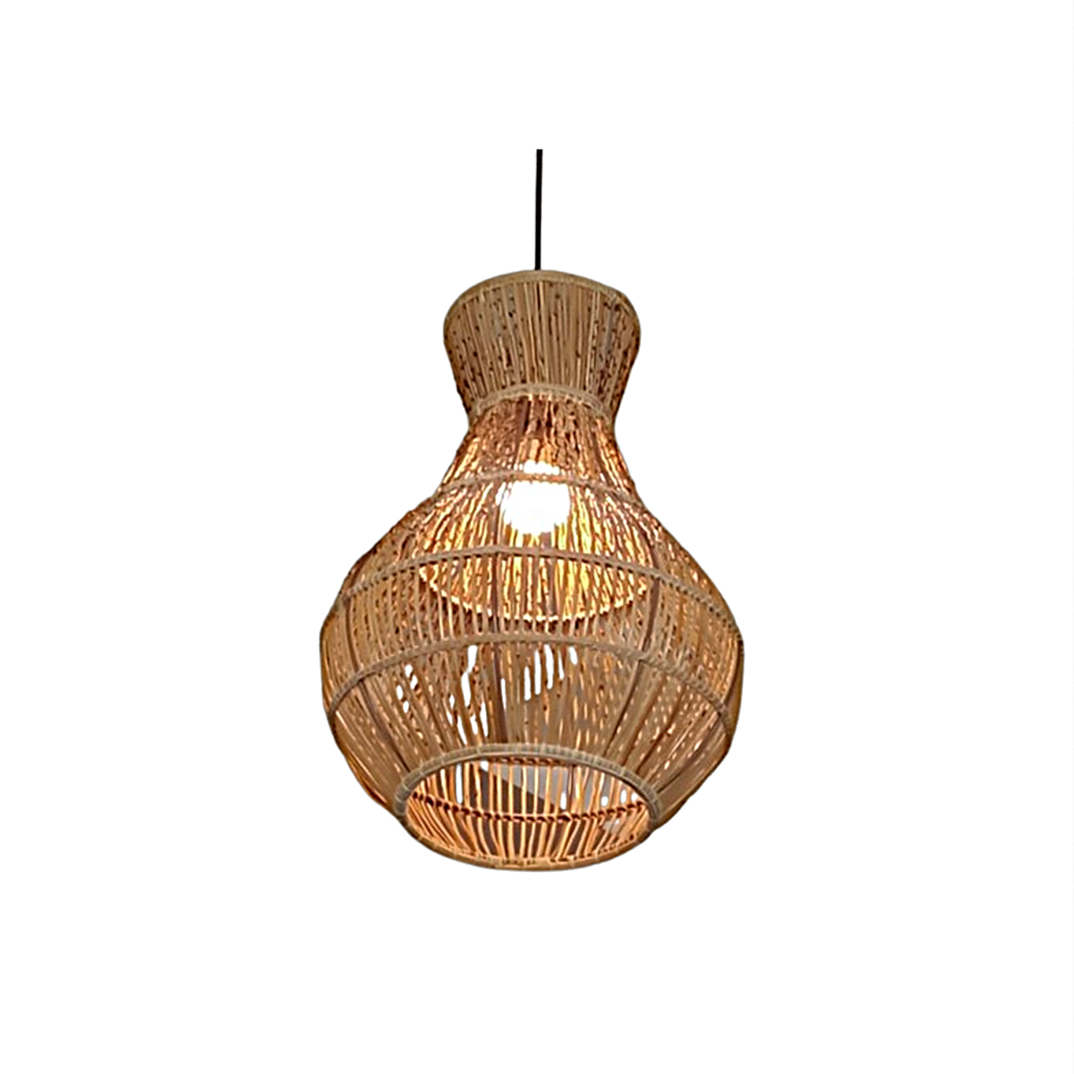 picture 12 Abat-jour Drina Naturel Jarre ajouré suspension luminaire design cylindrique fait main en fibre de palmier PM – Image 1
