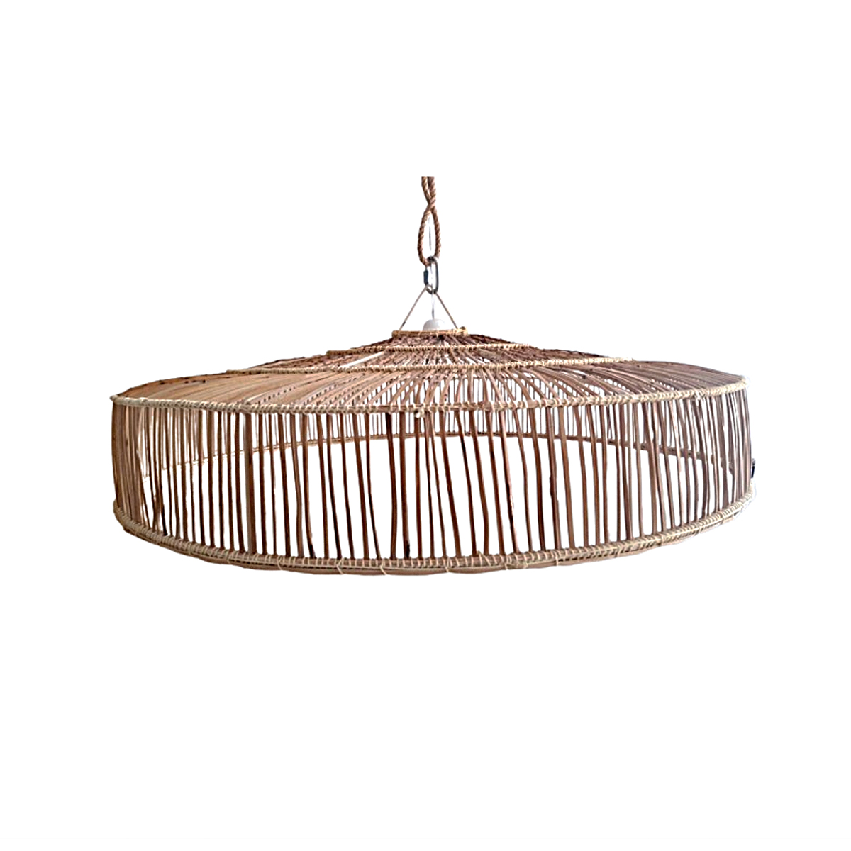picture 14 Abat-jour Drina Naturel suspension luminaire design CYLINDRE CLASSIQUE fait main en fibre de palmier GM – Image 1