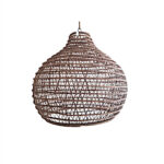 Abat-jour Drina Naturel suspension luminaire design DRINA ORIGINAL POIRE fait main en fibre de palmier GM