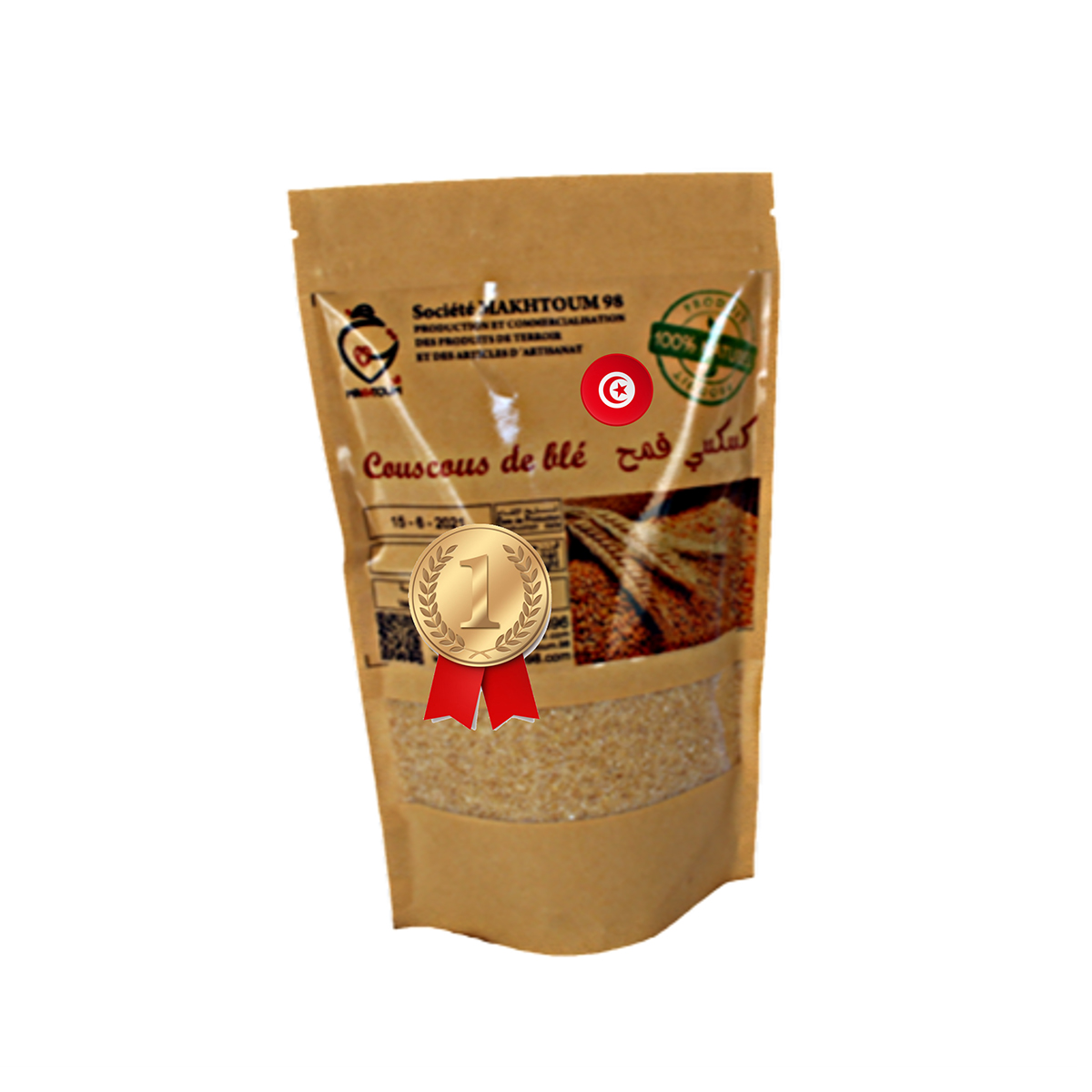 AZM 116 Couscous blé dur 100% naturel - 500g - Grains ancestraux Blé dur de variété "Hamira" – Image 1