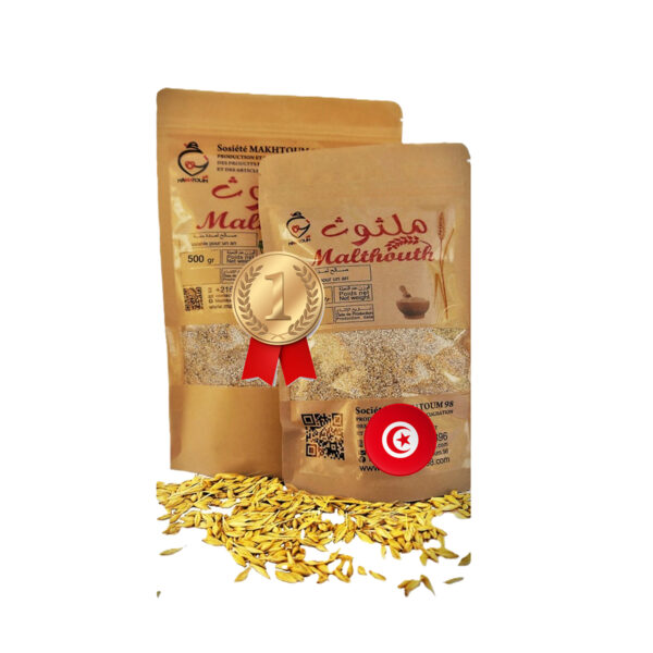 Malthouth Couscous d’Orge 100% naturel - 500g - Grains ancestraux Orge de variété « Ardhaoui"