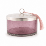 Boite cylindrique Boite de Rangement en verre soufflé craquelé  T2