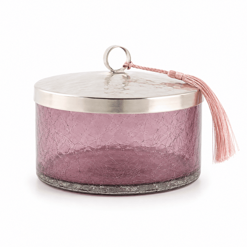 Boite cylindrique Boite de Range (5) Boite cylindrique Boite de Rangement en verre soufflé craquelé T2 – Image 1