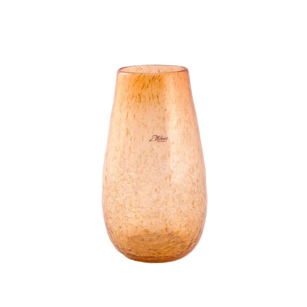 Vase artistique et lanterne ovale classique en haut de gamme en verre soufflé craquelé PM