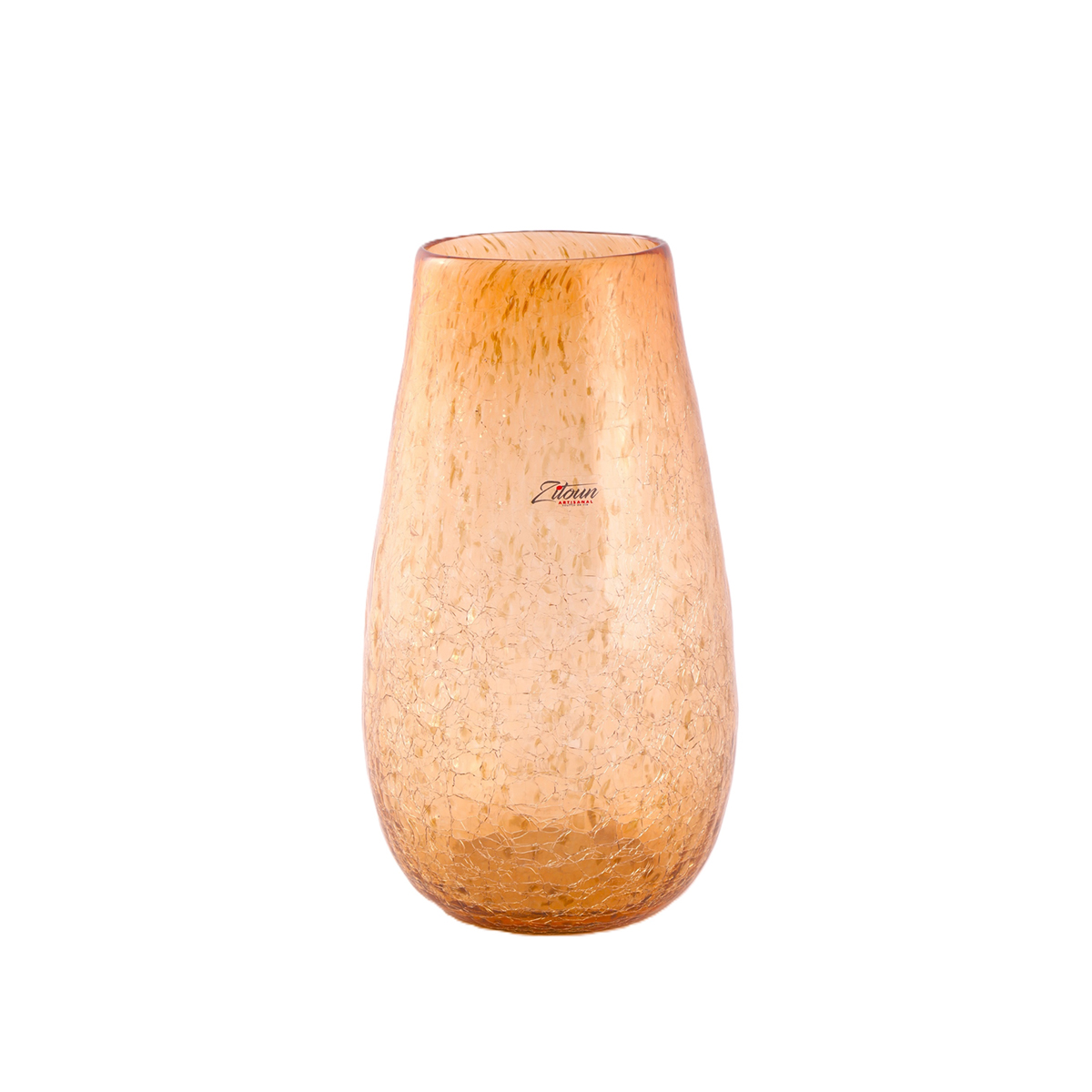MAZ 9018.JPG Vase artistique et lanterne ovale classique en haut de gamme en verre soufflé craquelé PM – Image 1