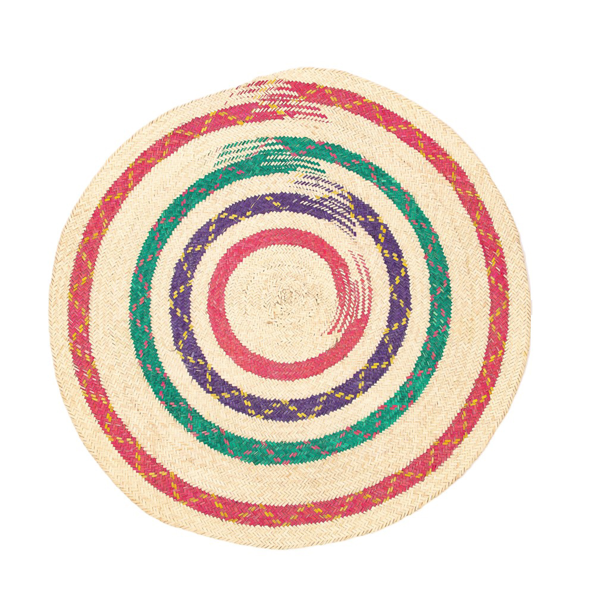MHN 4211 Paillasson Tapis d'entrée rond tressé à la main en fibre de palmier design escargot – Image 1