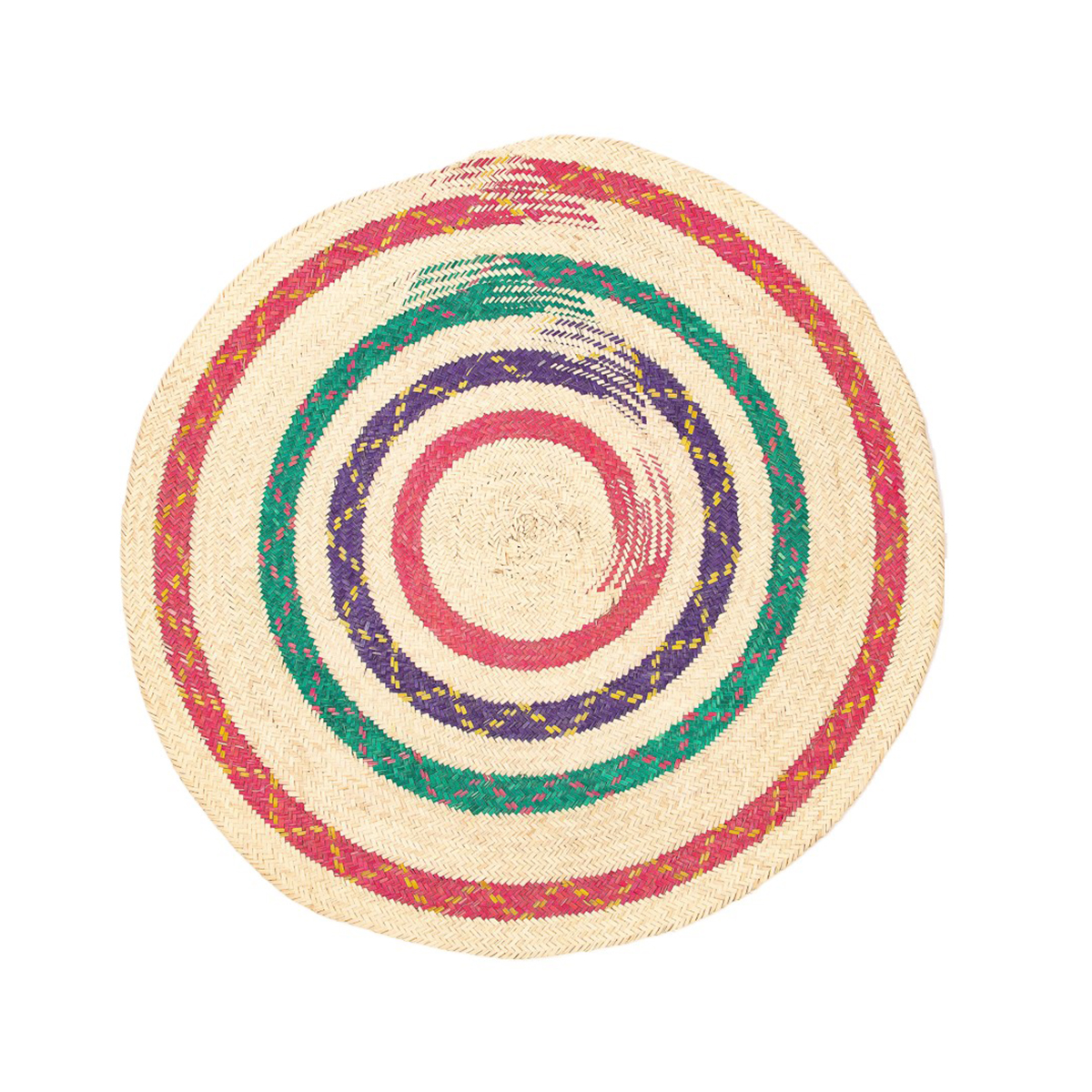 MHN 4212 Paillasson Tapis d'entrée rond tressé à la main en fibre de palmier design escargot – Image 1