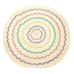 Paillasson Tapis d'entrée rond tressé à la main en fibre de palmier design florales