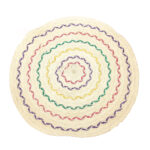 Paillasson Tapis d'entrée rond tressé à la main en fibre de palmier design florales