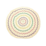 Paillasson Tapis d'entrée rond tressé à la main en fibre de palmier design florales