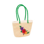 Sac polyvalente épaule italienne design Florales en fibre de palmier naturelle