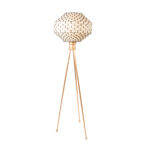 Lampadaire trépieds rustique design quartz tressée à la main  en fibre de palmier
