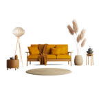 Lampadaire trépieds rustique design quartz tressée à la main  en fibre de palmier – Image 2