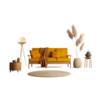 Lampadaire trépieds rustique design quartz tressée à la main  en fibre de palmier – Image 2