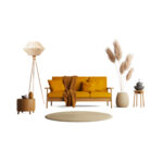 Lampadaire trépieds rustique design géométriques tressée à la main  en fibre de palmier – Image 2