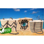 Sac polyvalente épaule italienne design Vagues en fibre de palmier naturelle – Image 3