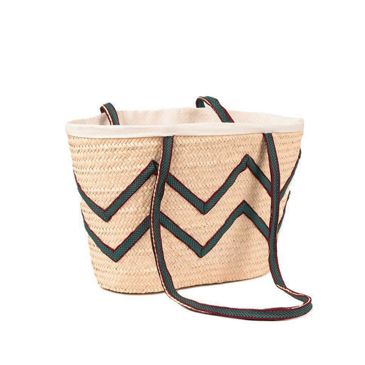 MHN 6032 Sac polyvalente épaule italienne design Vagues en fibre de palmier naturelle – Image 1