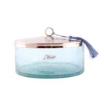 Boite cylindrique Boite de Rangement haut de gamme en verre soufflé craquelé fait à la main GM – T 4