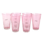 Ensemble de 6 verres gobelet évasé en verre soufflé craquelé  design classique