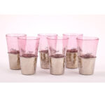 Coffret de 6 verres maxi drink + évasé en verres soufflés craquelés avec socle en cuivre – Image 3