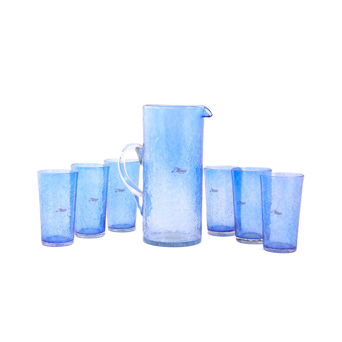 MZA 1260.JPG Pichet et 6 verres maxi drink en verre soufflé MZA 1260 – Image 1