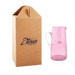 Assortiments de pichet et de 6 verres maxi drink en verre soufflé craquelé  design classique fait à la main – Image 6