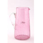 Pichet Bombé maxi drink en verre soufflé craquelé  design classique fait à la main – Image 3