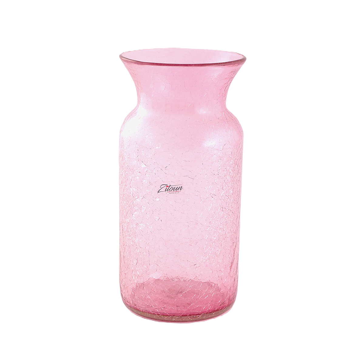 MZA 9011 Vase artistique Tanit haut de gamme en verre soufflé craquelé fait main – Image 1