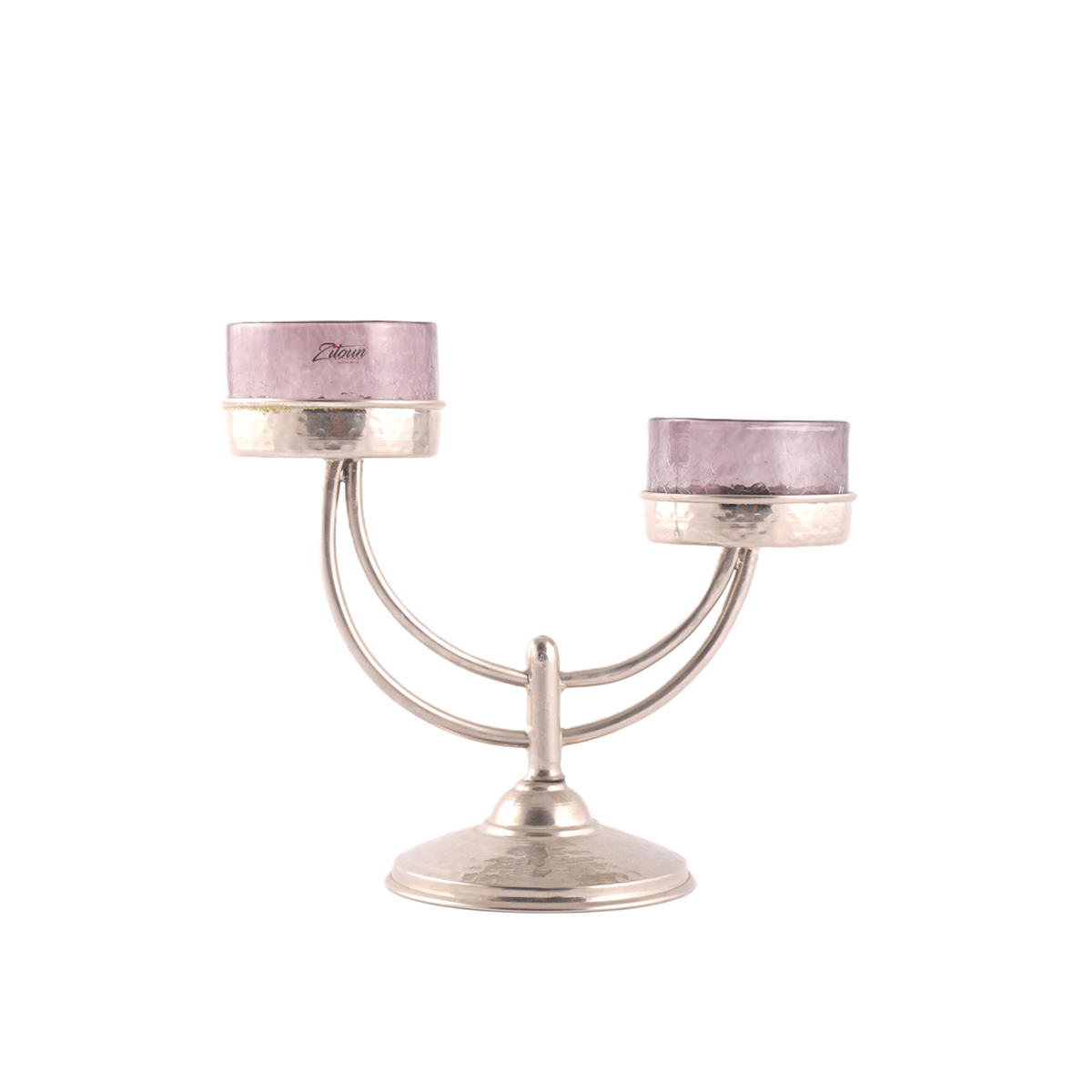MZA 9023.JPG Bougeoir balance artistique haut de gamme en verre soufflé craquelé fait main – Image 1