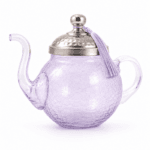Théière MM rustique en verre soufflé craquelé  design arabesque fait à la main – Image 3