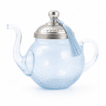 Théière MM rustique en verre soufflé craquelé  design arabesque fait à la main – Image 2