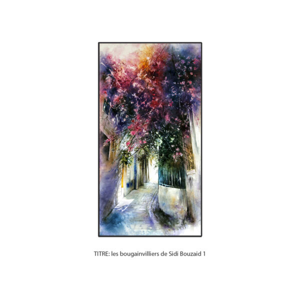 Peintures sélectionnées par nos créateurs --  Les bougainvilliers de Sidi Bousaid 1