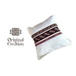 Coussin carré haut de gamme en tissu coton wax de qualité supérieure fond en blanc – Image 3