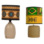 Lampe à poser abat-jour de haute gamme en wax pied en céramique de style vintage en de la Collection Retro Art N°127 – Image 2