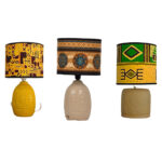 Lampe à poser abat-jour de haute gamme en wax pied en céramique de style vintage en de la Collection Retro Art N°127 – Image 3