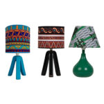 Lampe à poser abat-jour de haute gamme en wax pied en bois noble de style vintage en de la Collection Retro Art N°137 – Image 3