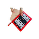 Housse ordinateur portable 13 pouces originale en tissu coton wax habillage en cuir véritable N° 22