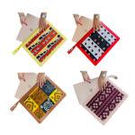 Housse ordinateur portable 13 pouces originale en tissu coton wax habillage en cuir véritable N° 22 – Image 3