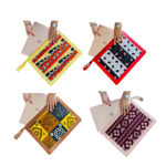 Housse ordinateur portable 13 pouces originale en tissu coton wax habillage en cuir véritable N° 23 – Image 3
