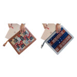 Housse ordinateur portable 13 pouces originale en tissu coton wax habillage en cuir véritable N° 25 – Image 2