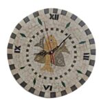 Horloge murale ronde en mosaïque haut de gamme motif Poissons BYK 1023