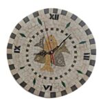 Horloge murale ronde en mosaïque haut de gamme motif Poissons BYK 1023