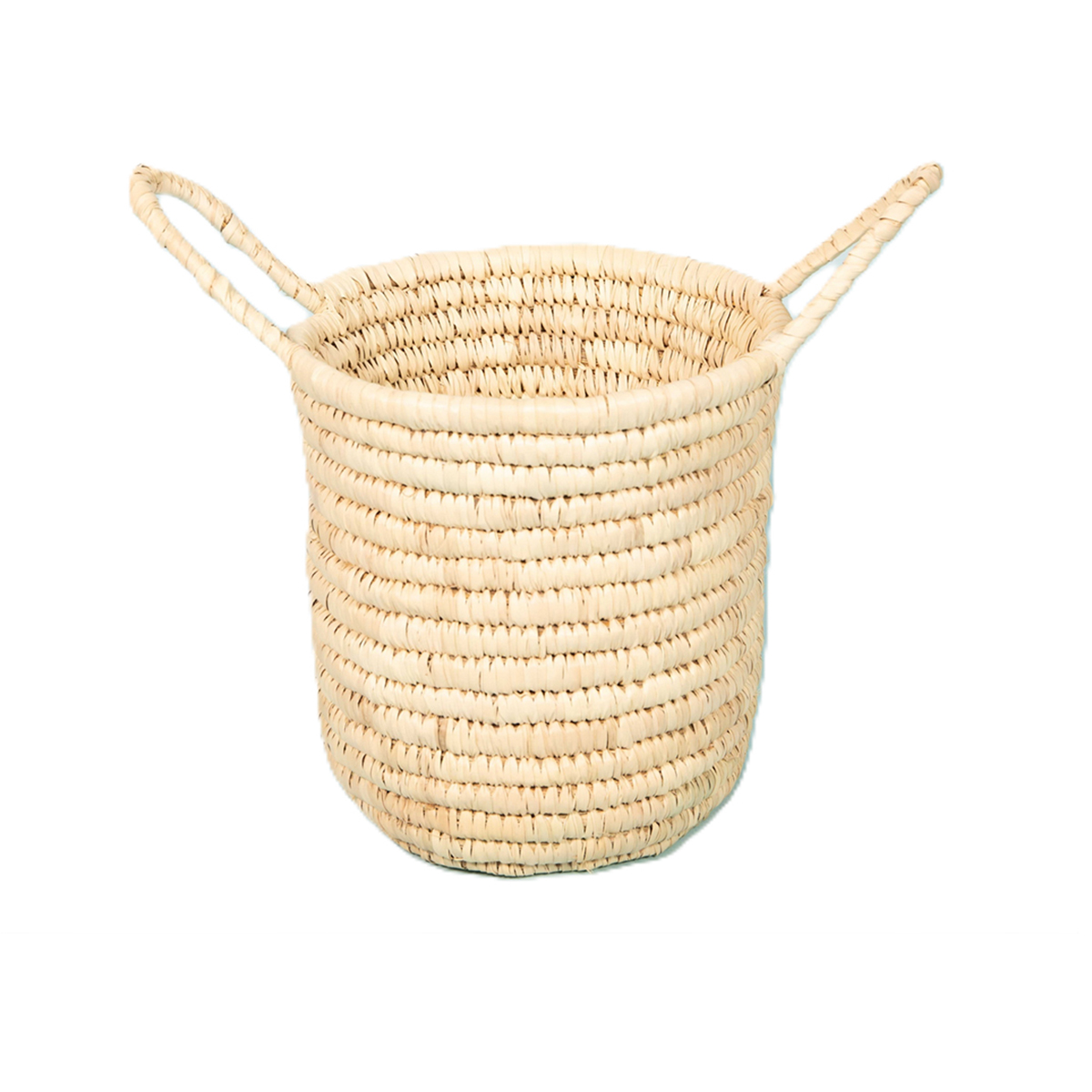 ARE 4050 Panier de rangement MM rond tressé à la main en fibre de palmier naturelle en couleur naturel design arabesque – Image 1