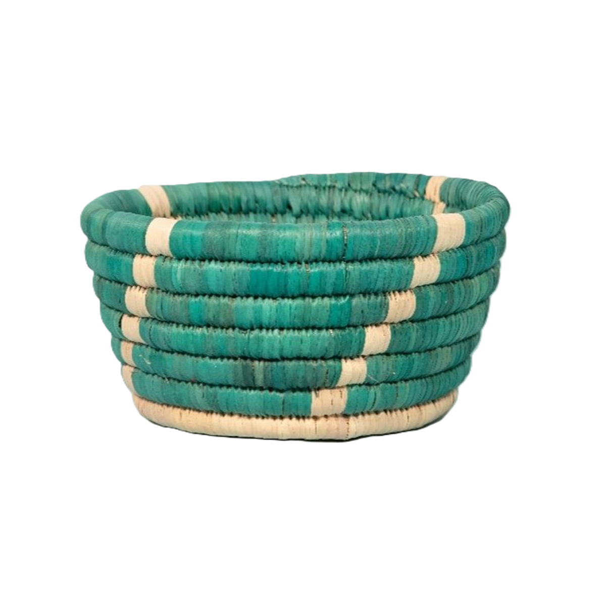 ARZ 1311 Corbeilles multifonctionnelles rondes faites à la main en fibre de palmier naturelle bicolore. – Image 1